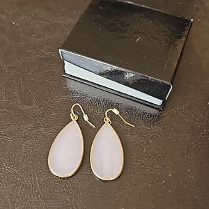 baby pink stone drop earrings